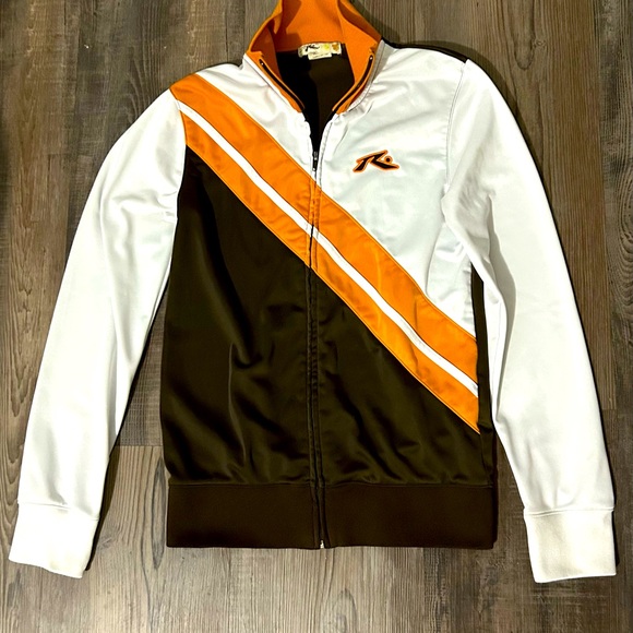 Rusty Other - RUSTY Orange, Brown & White  Zipper up  Lightweight VTG Jacket M
